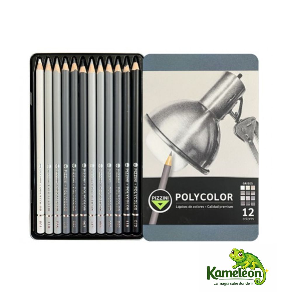 Lapiz color pizzini policolor  grises  x 12 largos