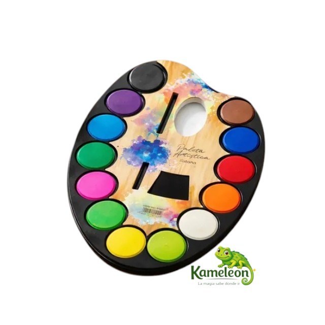 Paleta de acuarelas x12 colores grande