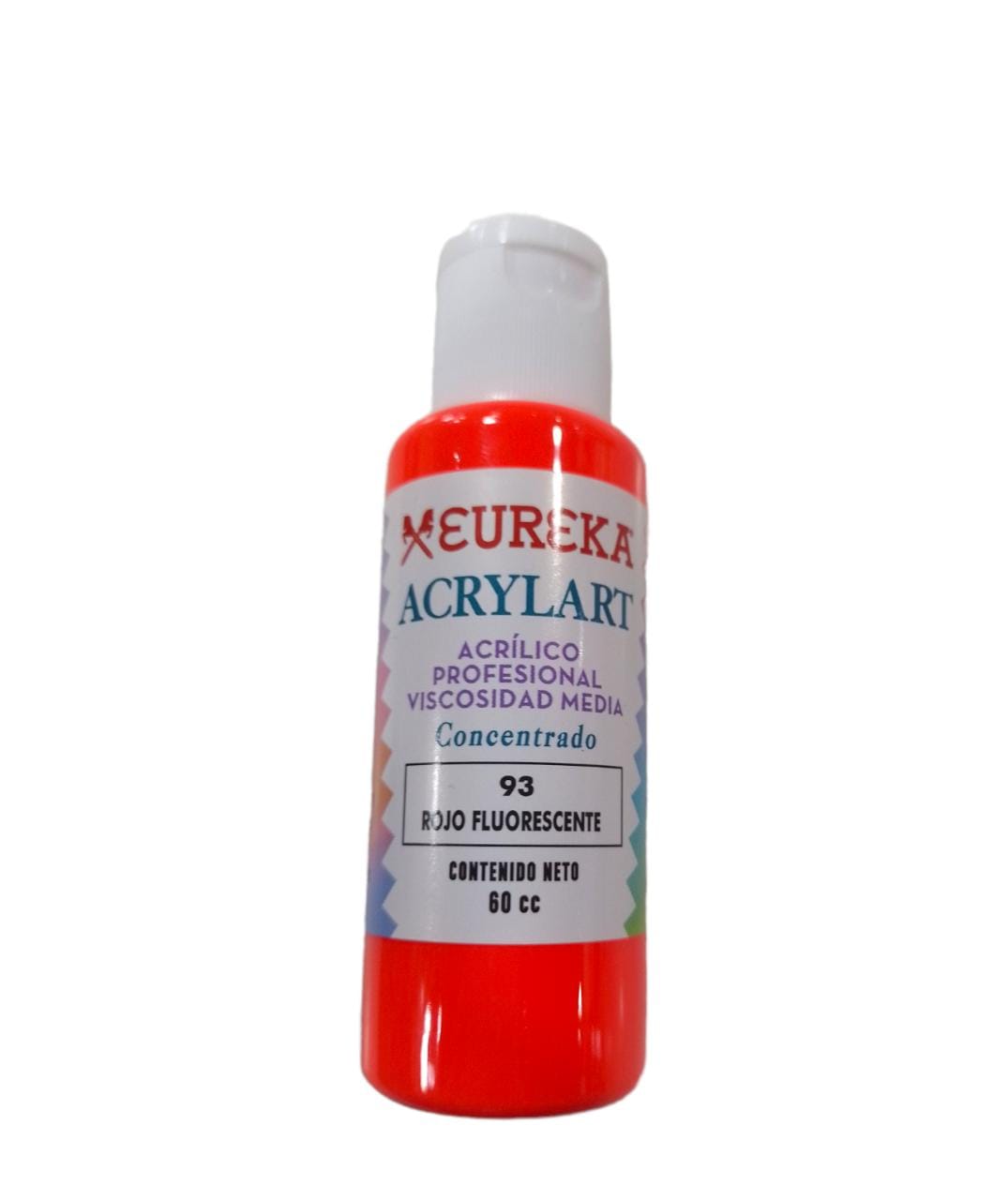 Acrylart x 60 cc. c/tapa flip top rojo fluorecente n93