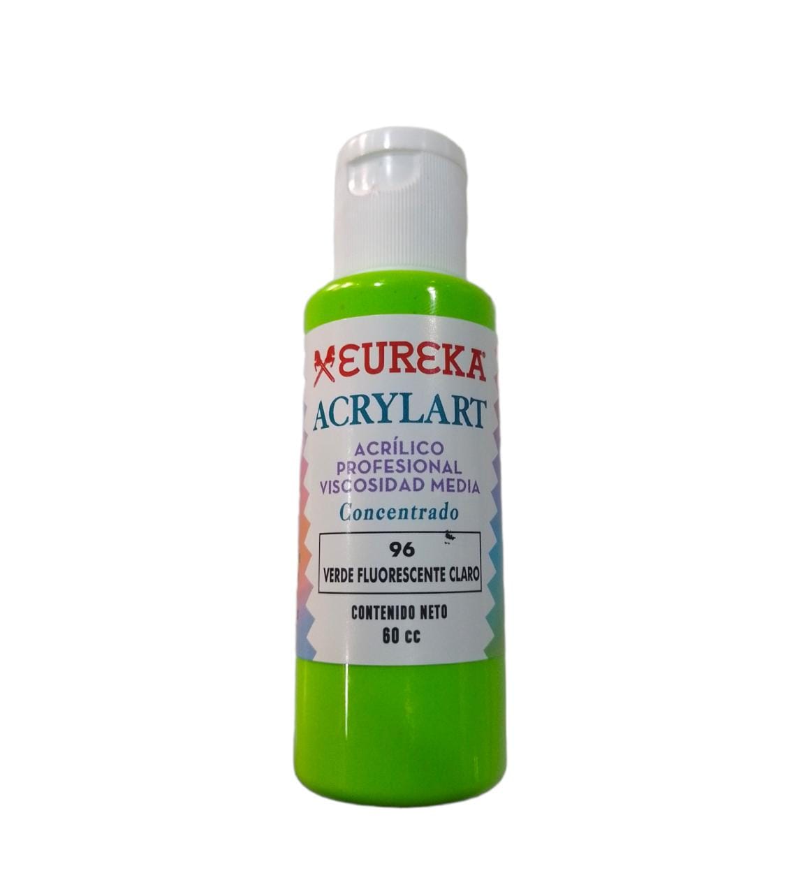 Acrylart x 60 cc. c/tapa flip top verde fluorecente claro n96