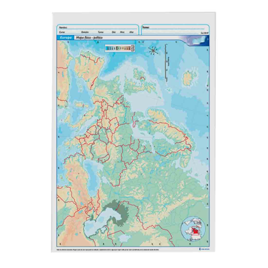 Mapa triunfante europa fisico - politico n5