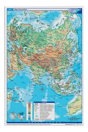 Mapa triunfante n6 asia fisico - politico 