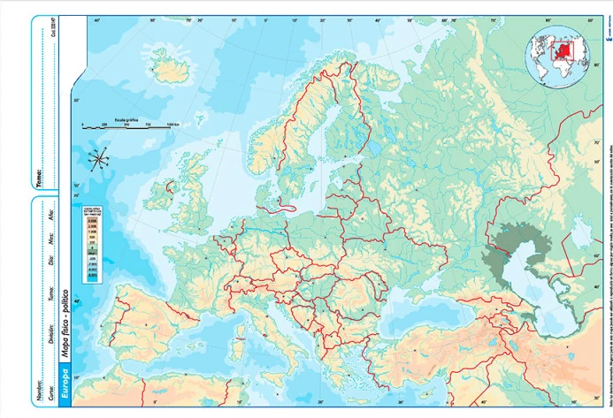 Mapa triunfante n6 europa fisico - politico