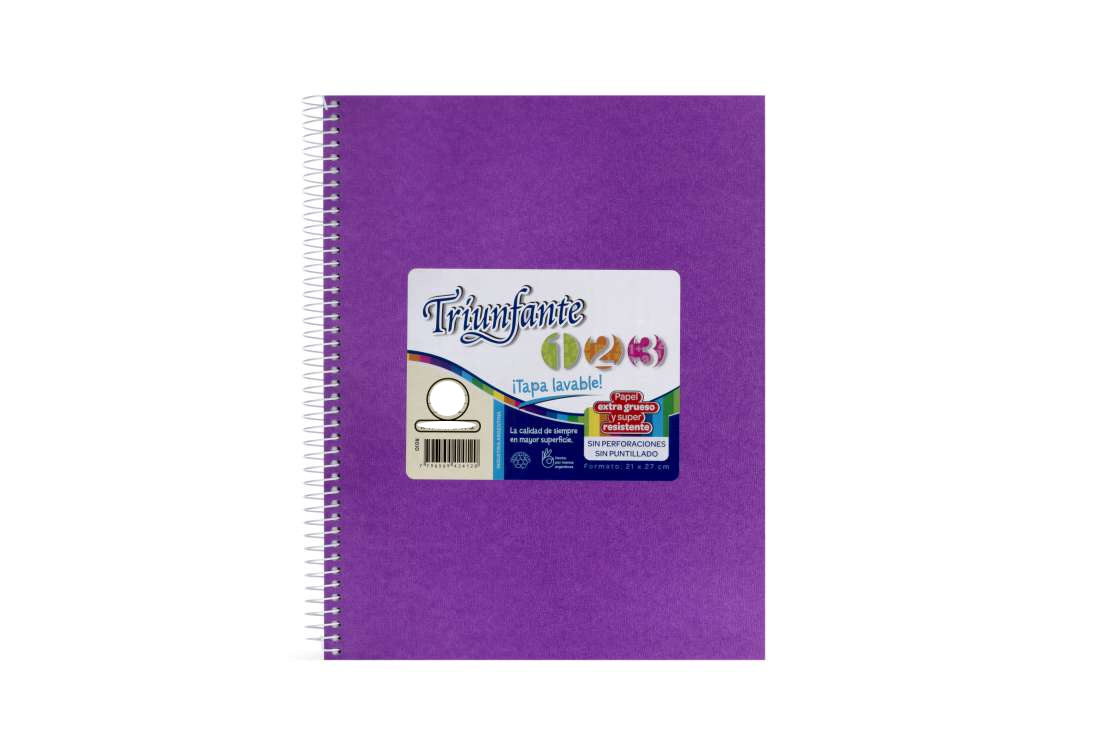 Cuaderno triunfante nro 7 espiralado cuadriculado violeta
