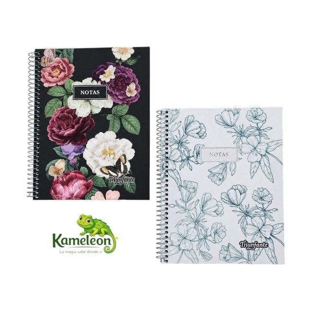 Cuaderno triunfante A5 linea: Floral rayado