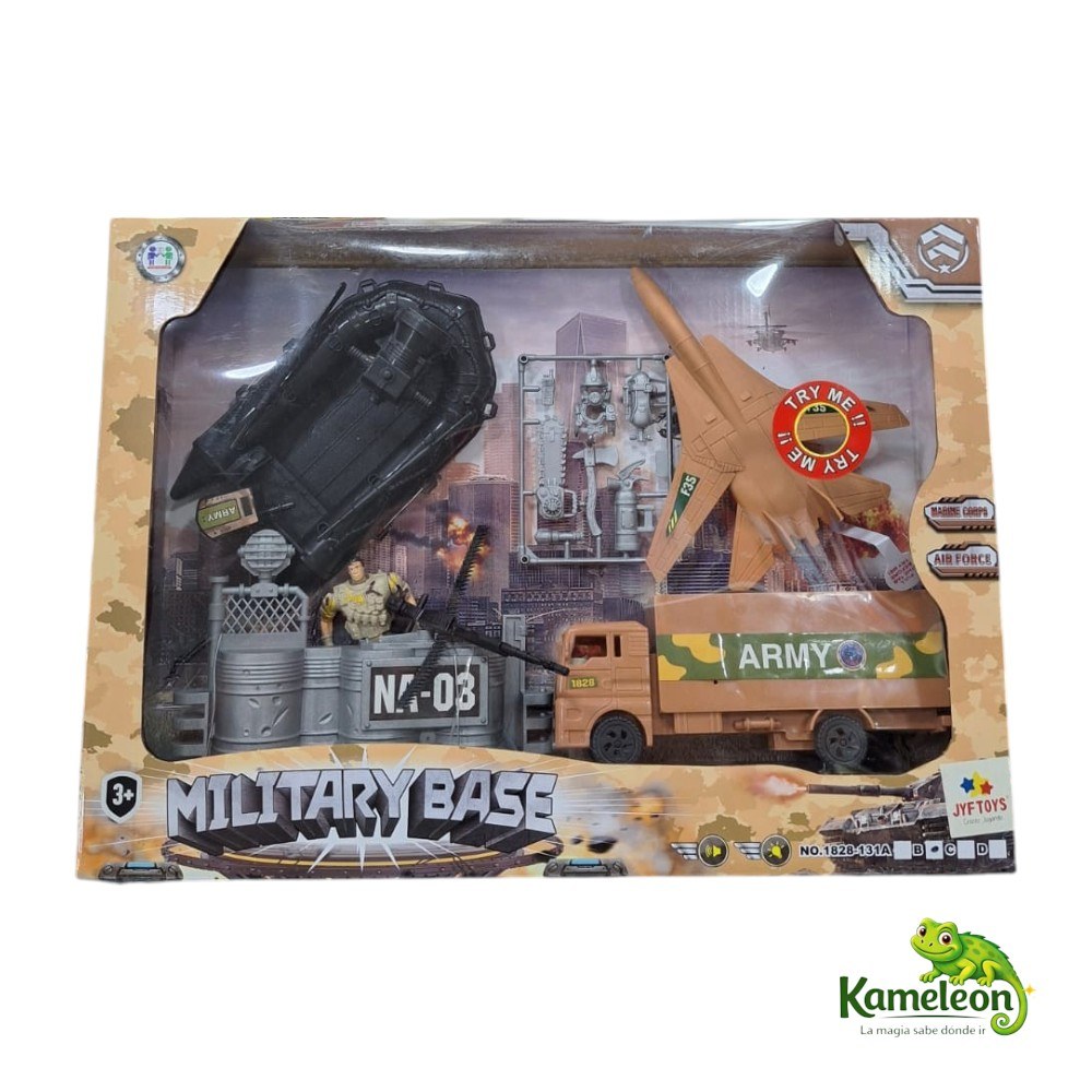 Set militar mediano con jeep y muÑeco