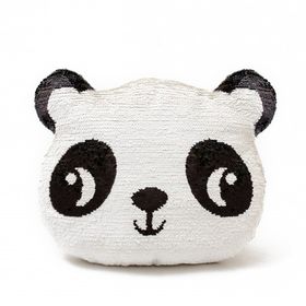 Peluche almohadon panda con lentejuelas