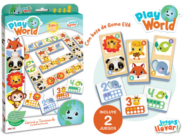 Domino de animalitos de goma eva