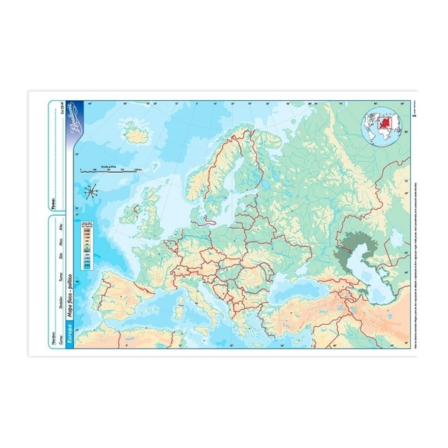 Mapa nro 3 europa fisico politico