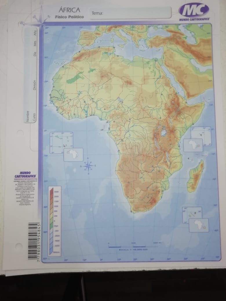 Mapa africa nro 3 fisico politico