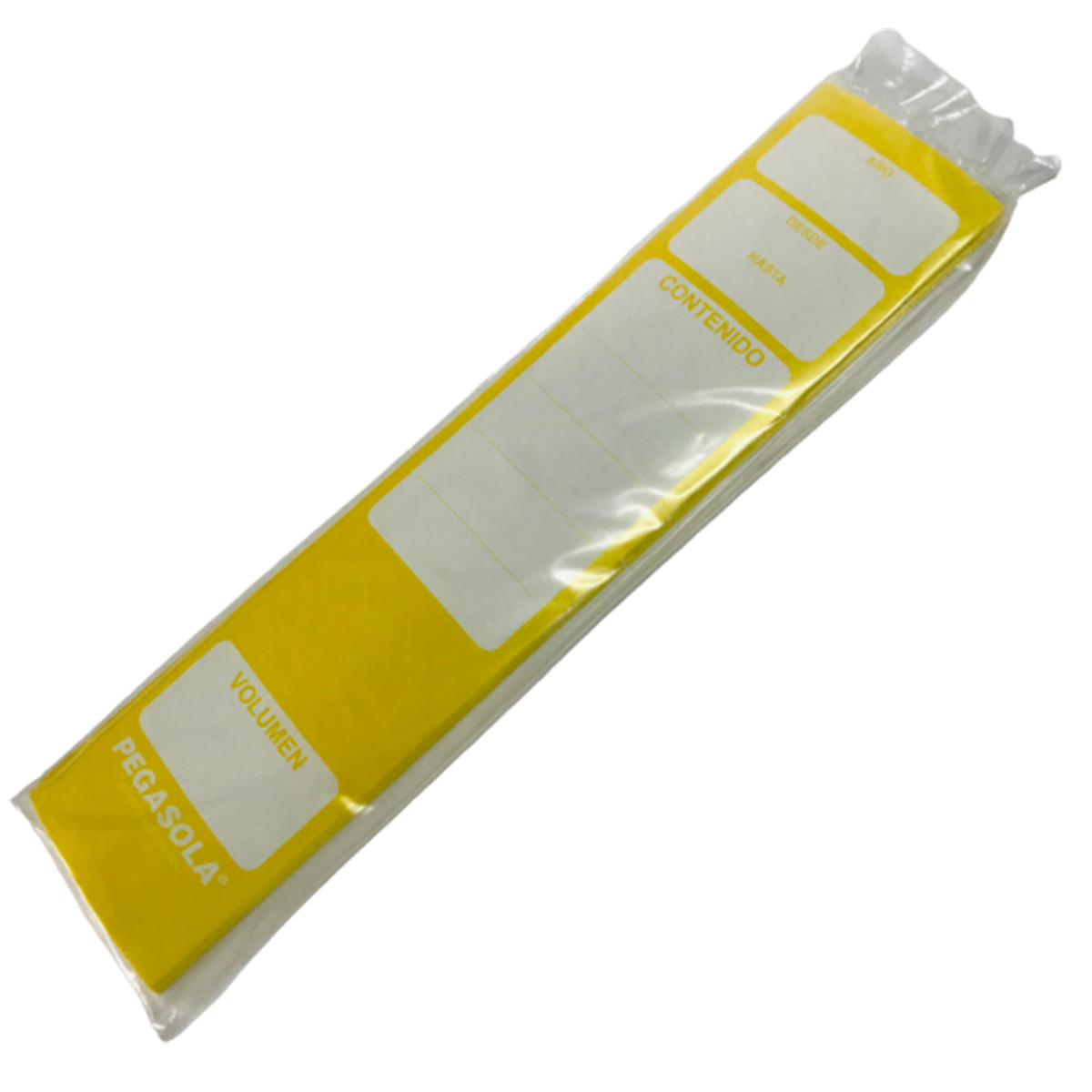Etiqueta lomo bibliorato color amarillo