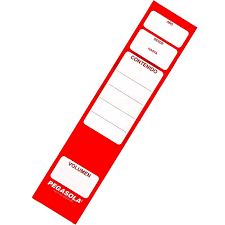 Etiquetas lomo bibliorato rojo