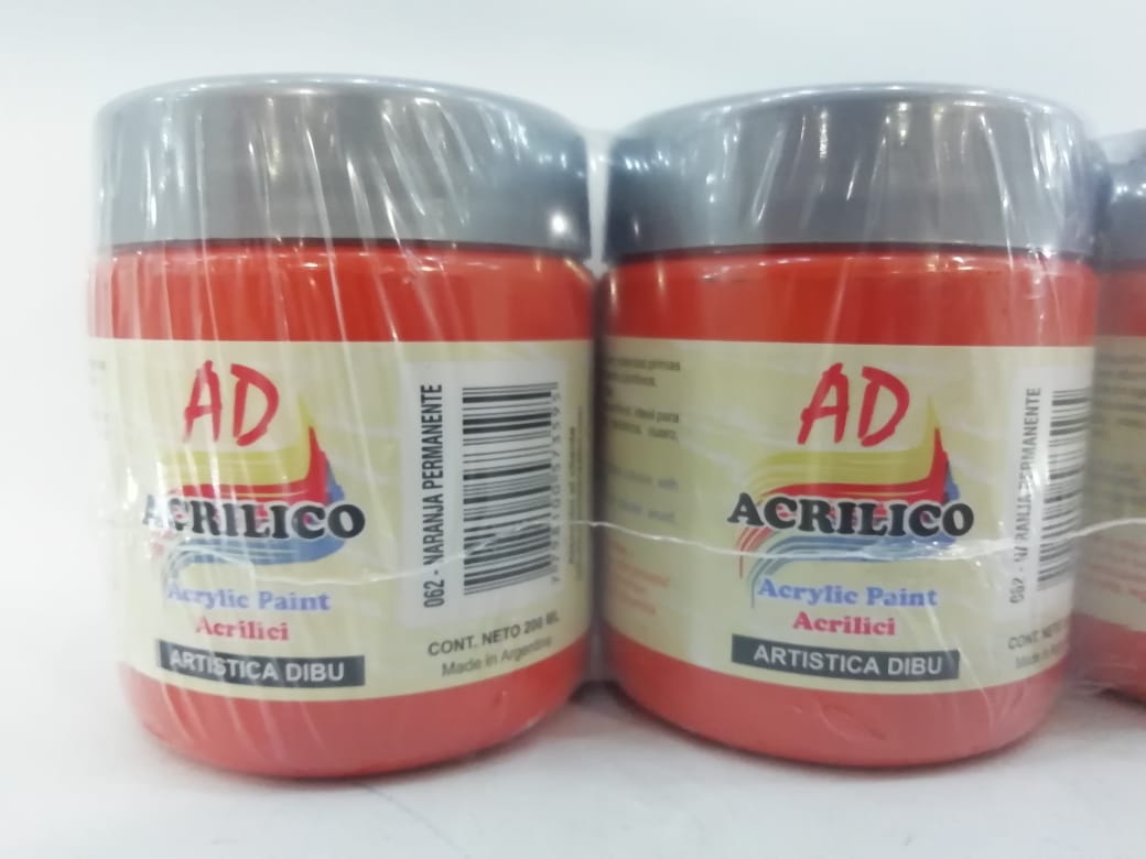 Acrilicos ad 062- naranja permanente x 200 ml.