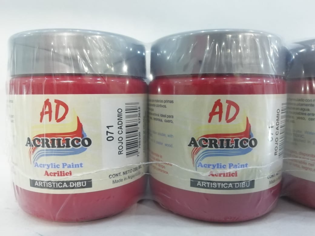 Acrilicos ad 071- rojo cadmio x 200 ml.