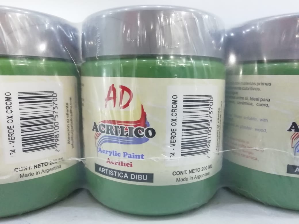 Acrilicos ad 134- verde cromo x 200 ml.
