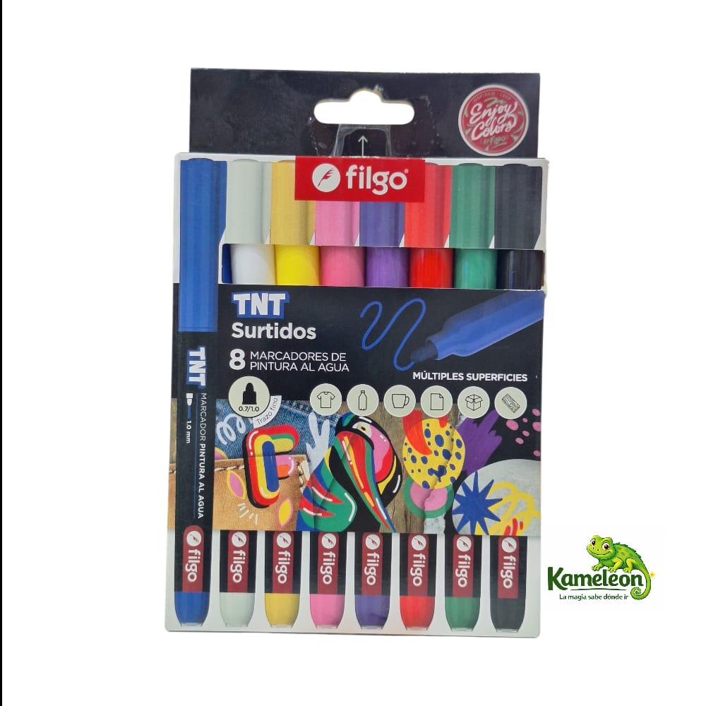 Marcador filgo paint tnt 1mm surtido x 8