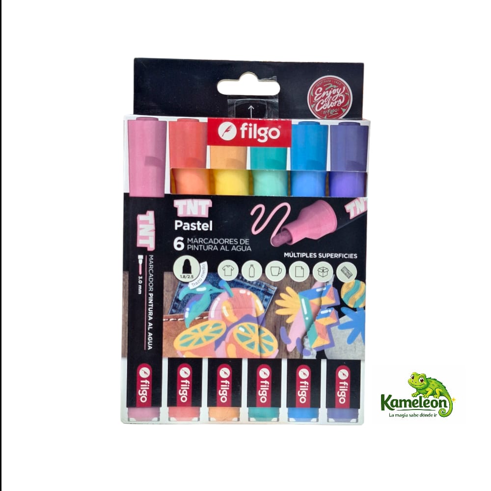 Marcador filgo paint tnt 3mm pastel surtido x 6