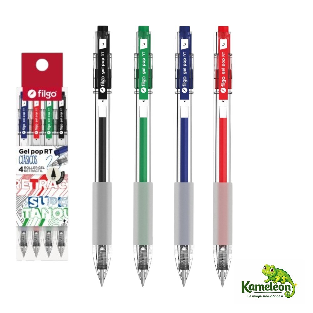 Set de lapiceras filgo gel pop RT x4