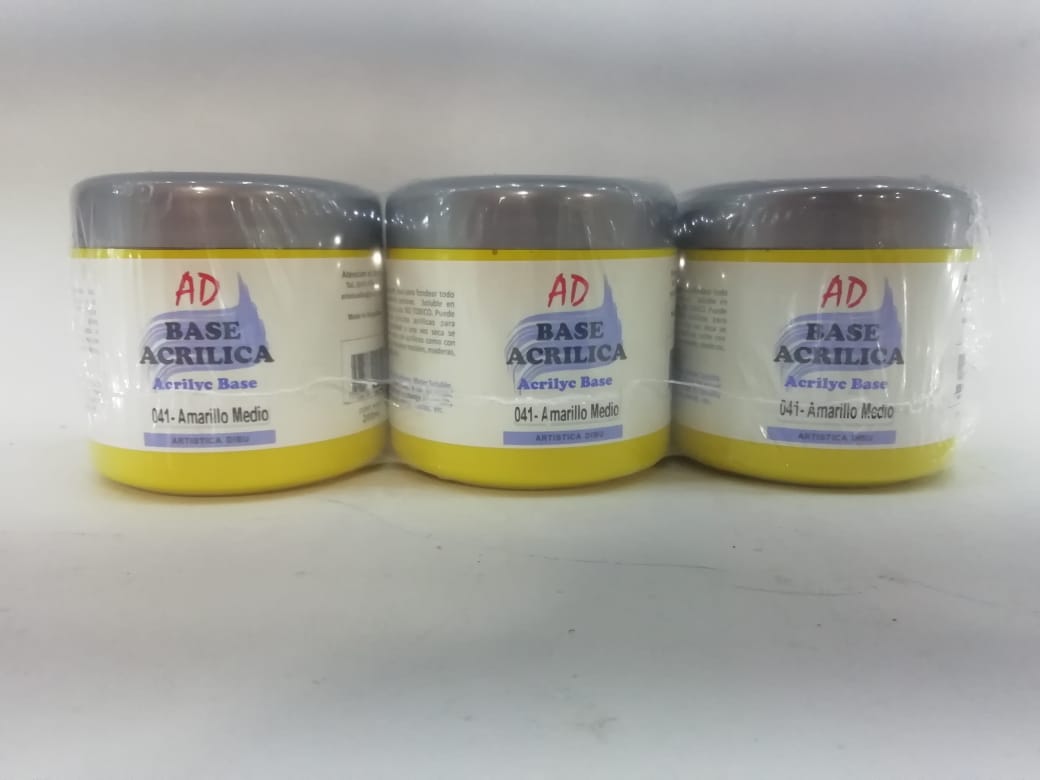 Base acrilica ad 041- amarillo medio x 200 ml.