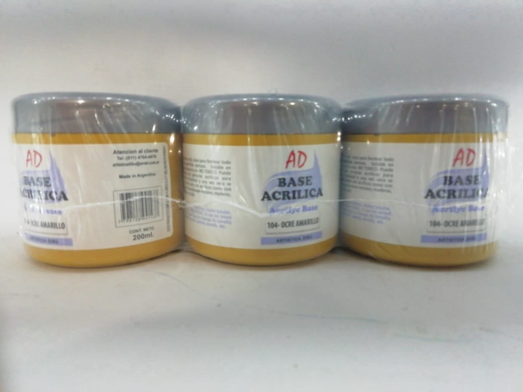 Base acrilica ad 104- ocre amarillo x 200 ml.