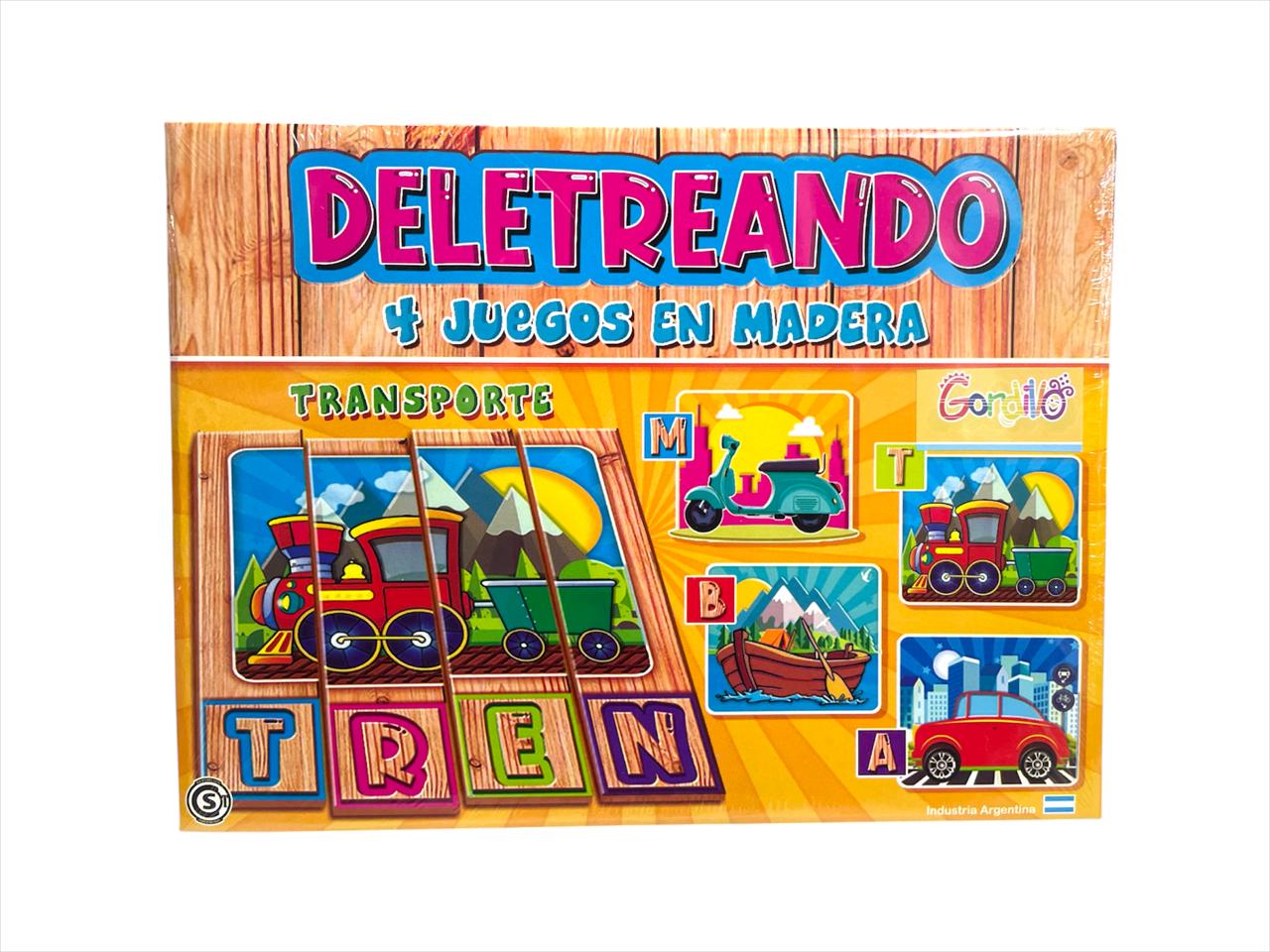Juego de mesa deletreando de transporte