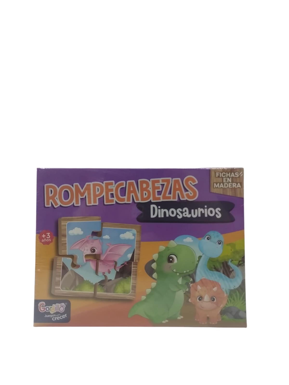 Rompecabezas de dinosaurios de 4 piezas