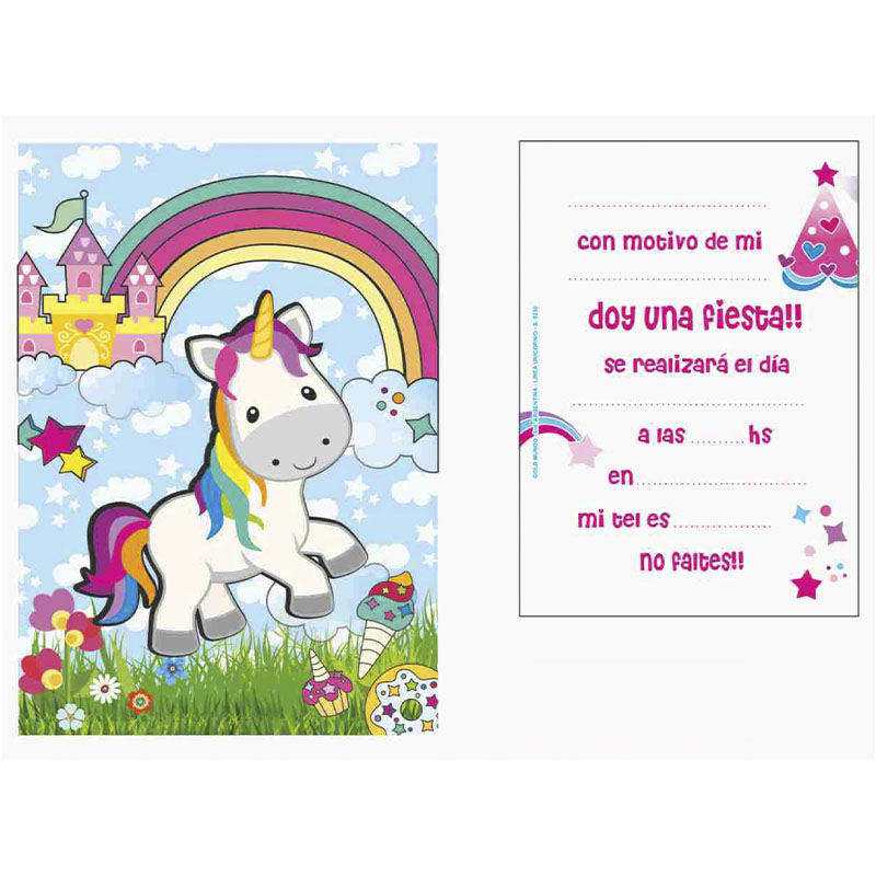 Invitacion de cumpleaÑos de  unicornio bebe