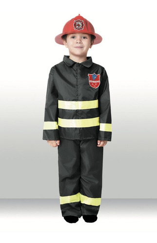 Disfraz bombero negro t2