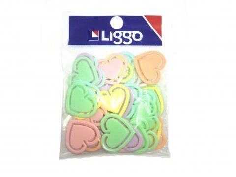 Clips plasticos corazon pastel x 50