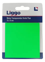 Notas autoadhesivas liggo transparentes verdes