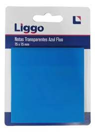 Notas autoadhesivas liggo transparentes azules