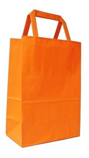 Bolsa de papel naranja 22x30