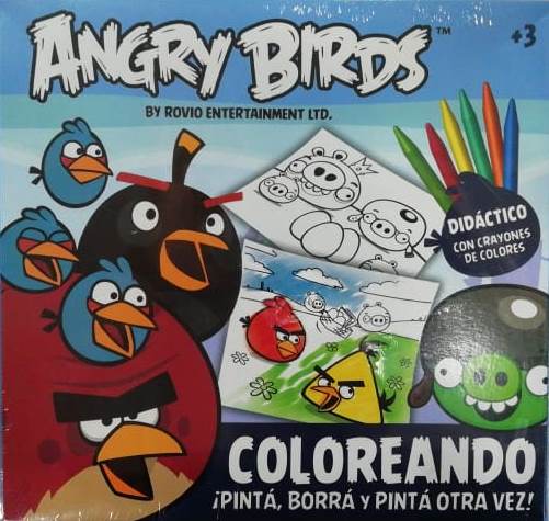 Pinta y borra angry birds 