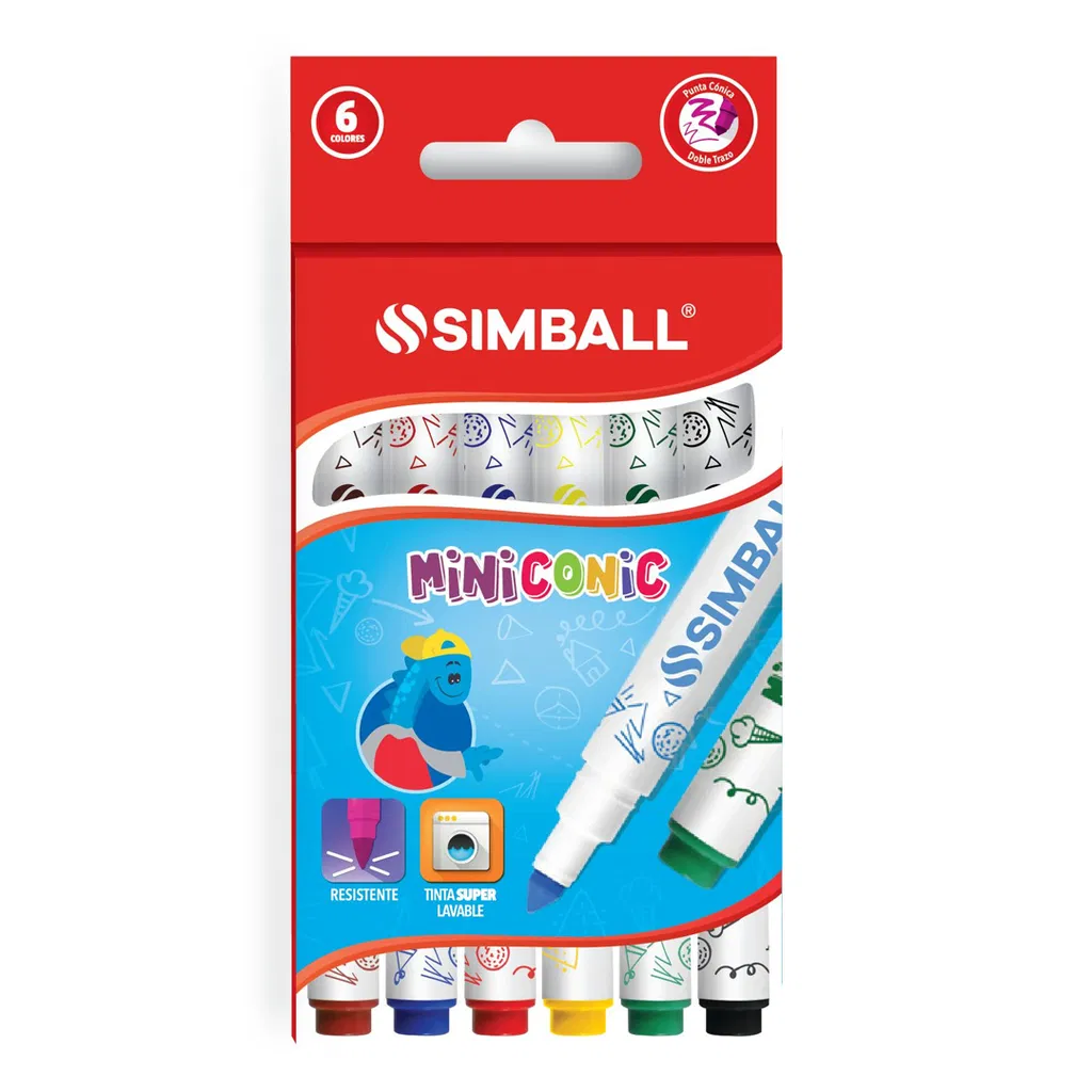 Marcadores simball miniconic x6