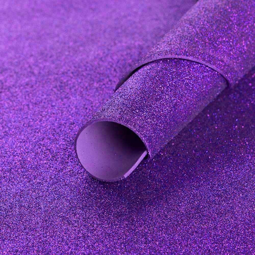 Goma eva glitter violetta oscuro con brillo 