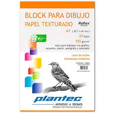 Block plantec de dibujo a5 20h. 350grs.