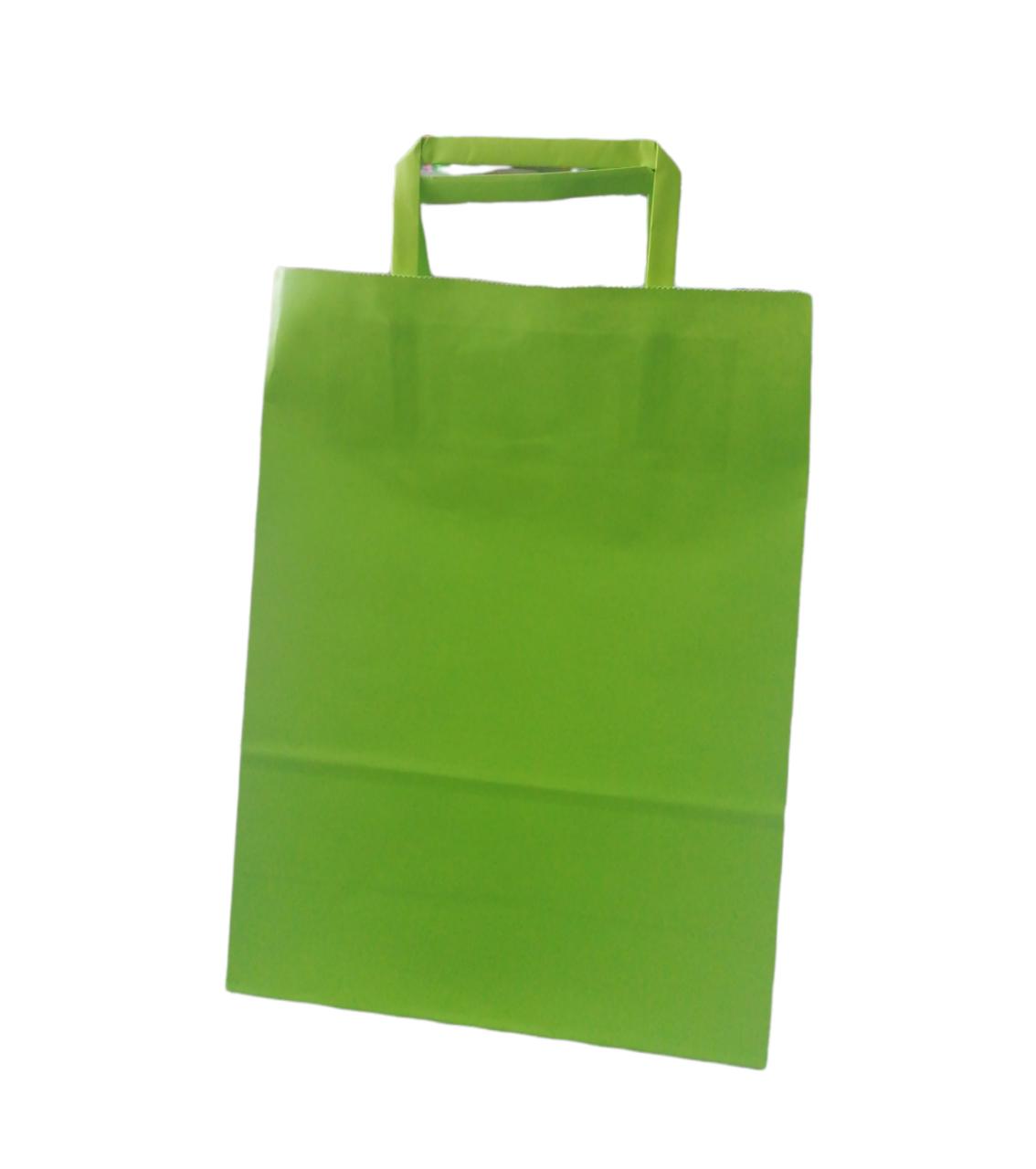 Bolsa de papel verde manzana 22x30