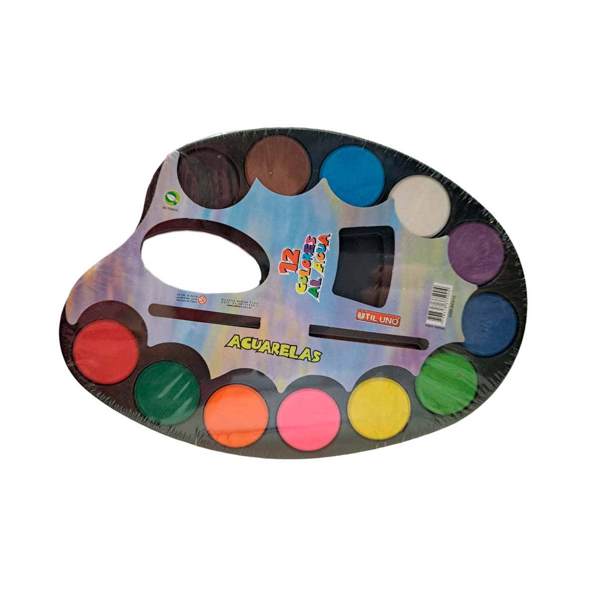 Paleta de acuarelas x12 colores