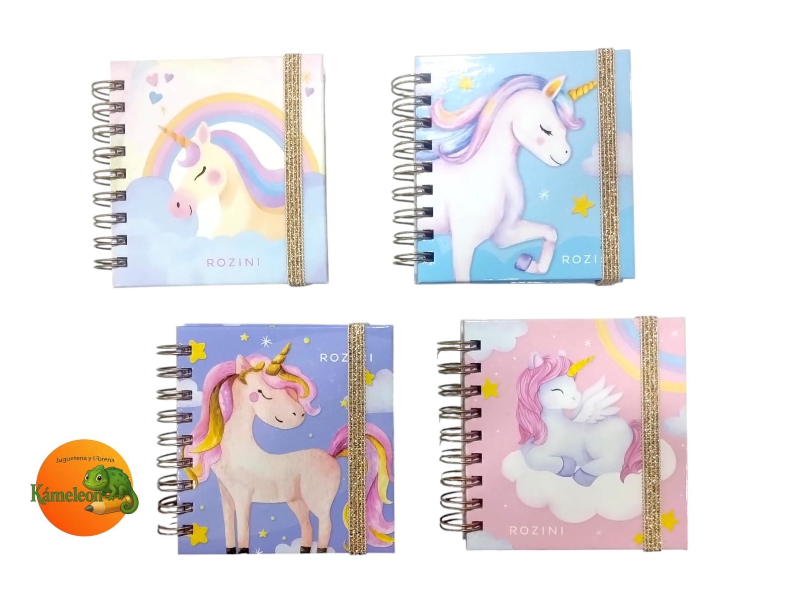 Cuaderno rozini mini con elastico: unicornios