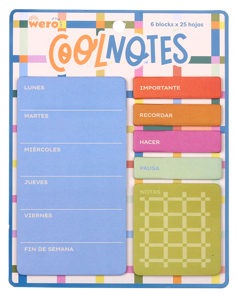 Notas adhesivas wero coolnotes we4107 semanal