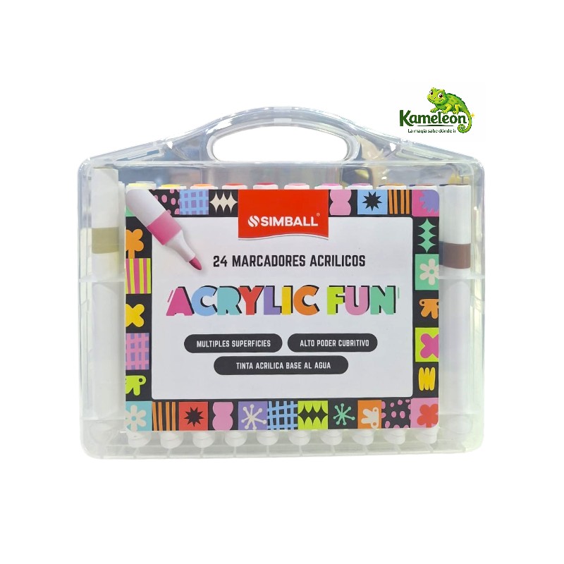 Marcador simball acrylic fun  valija x 24