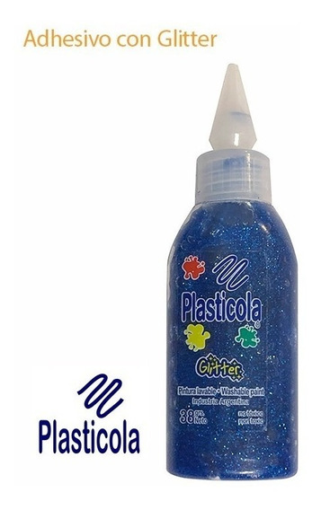 Plasticola glitter azul 