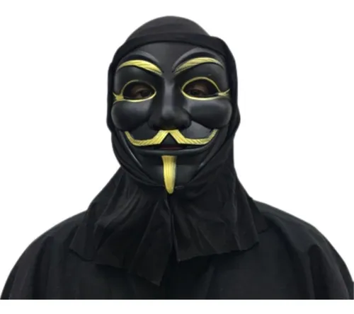 Mascara rigida anonimus negra con tela 