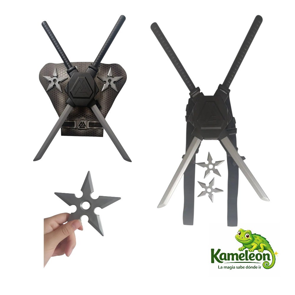 SET KATANAS DOBLE CON ESTRELLAS