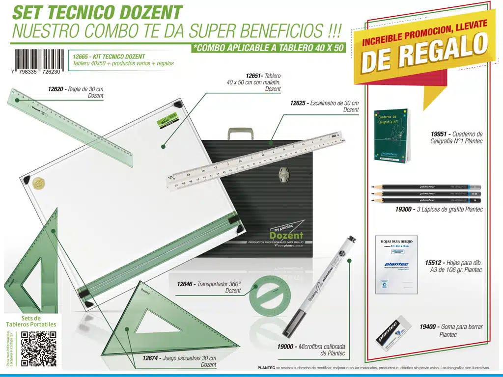 Set de tablero plantec dozent inicial 40x50