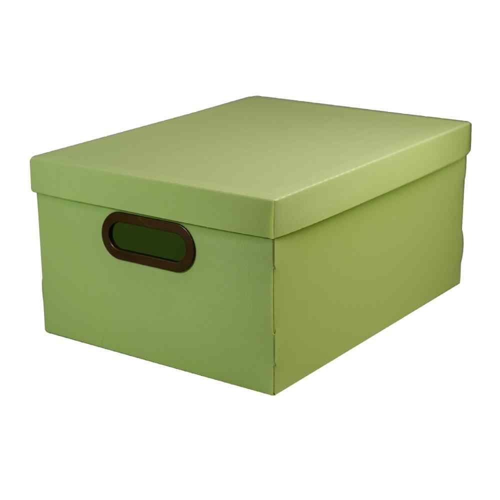 Caja dello rectangular mediana lino verde claro