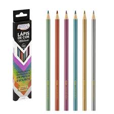 Lapices brw x6 colores metalizado