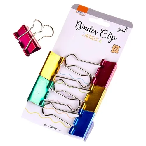 Binder clips brw 25mm metallic  x6