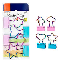 Binder clips brw 25mm rainbow x4