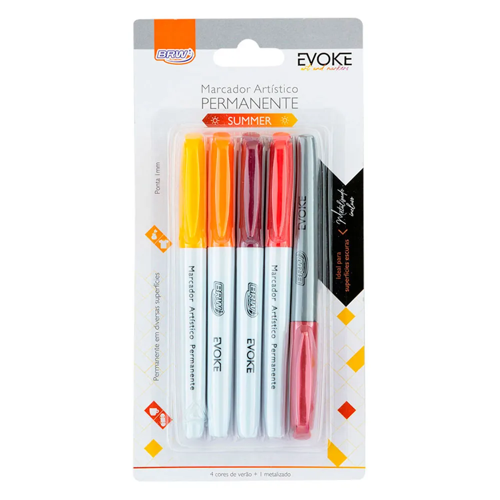 Marcadores permanentes brw colores summer x5